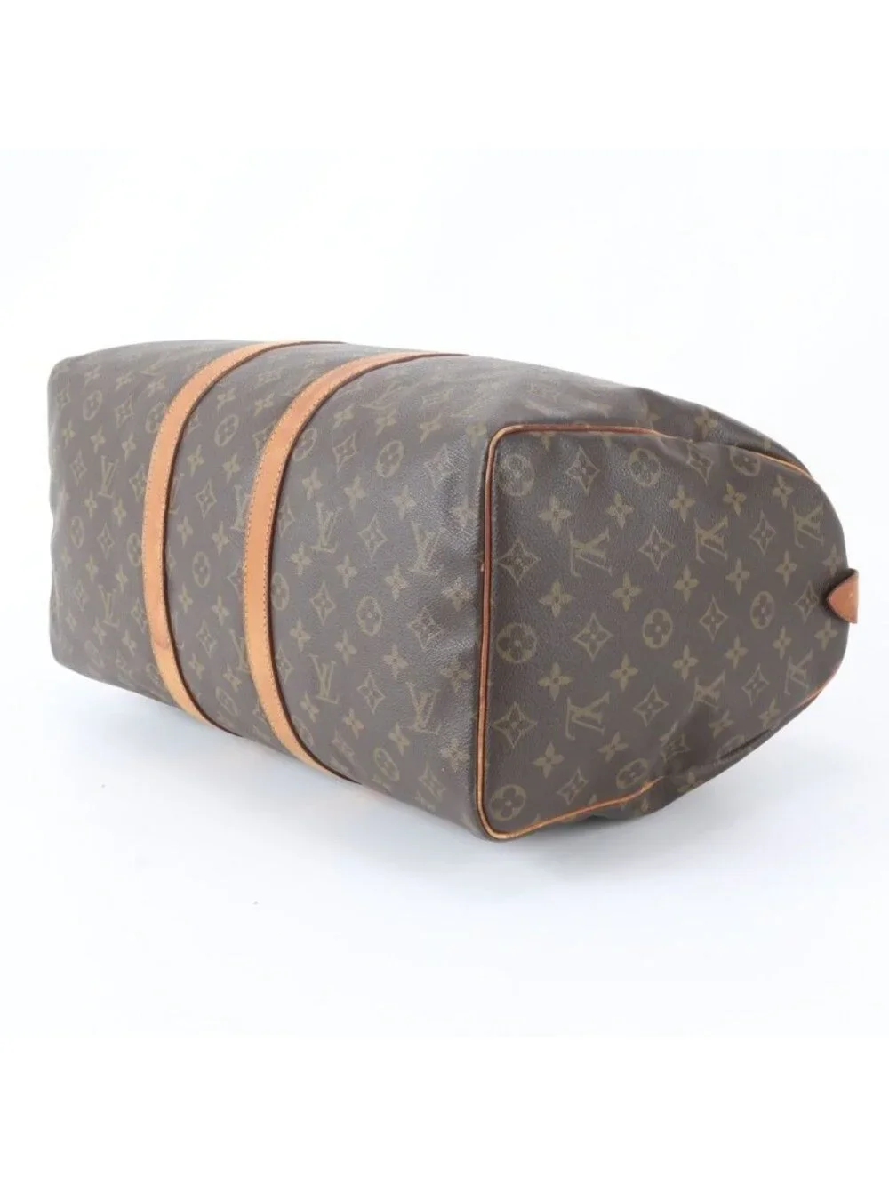 Louis Vuitton Monogram Keepall 45 Leather Boston Bag Tote Carry